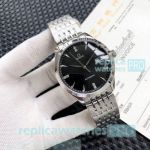 Great Review Style Clone Omega Black Dial Stainless Steel Men's Watch